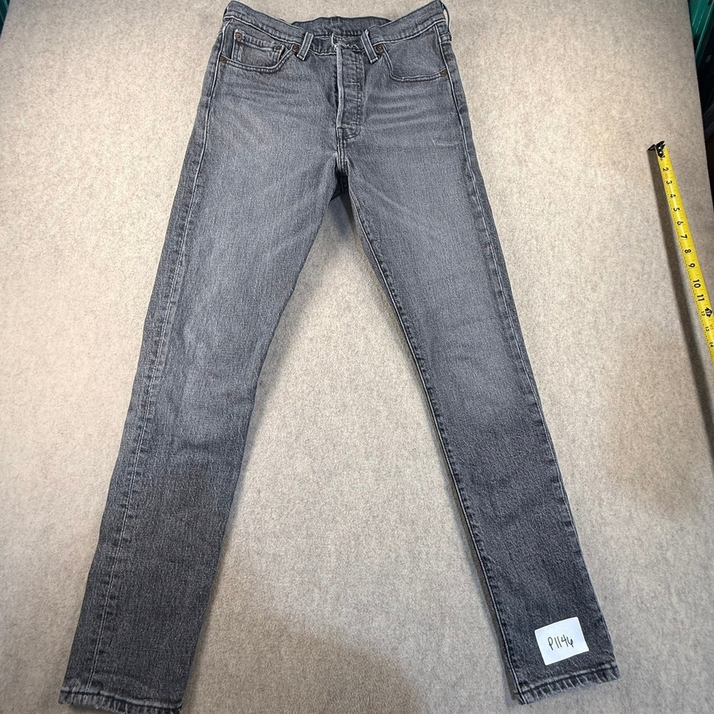 Levis 501 Skinny Gray Washed Denim Jeans W28 L30 29502-0004